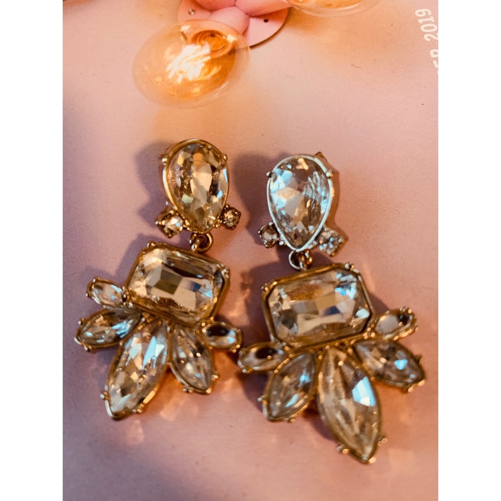 Crystal + Gold-toned Drop Earrings